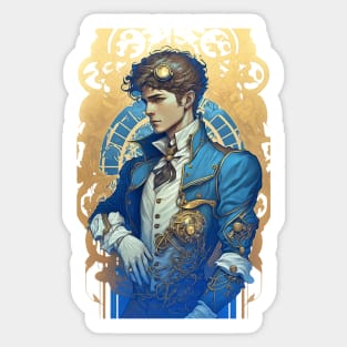 Steampunk Golden Man - A fusion of old and new technology Sticker